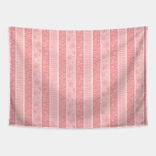 Pink Stripe Floral Pattern Tapestry