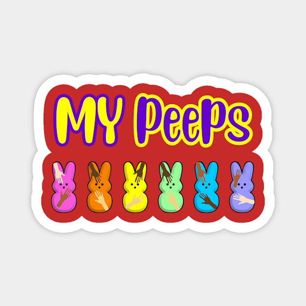 My Peeps Easter T-Shirt, cute bunnies Magnet by SidneyTees