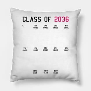 Class of 2036 Grow with Me Graduation First Day Handprints Pillow