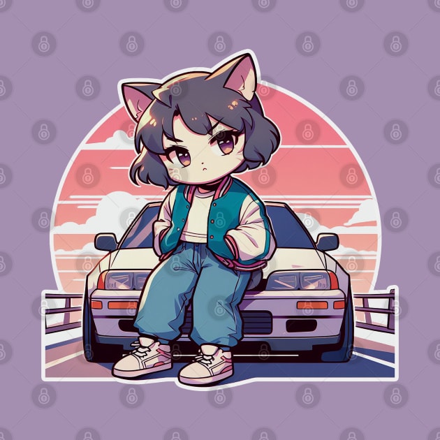 JDM Car - Neko girl - Cat Racer girl by Yaydsign