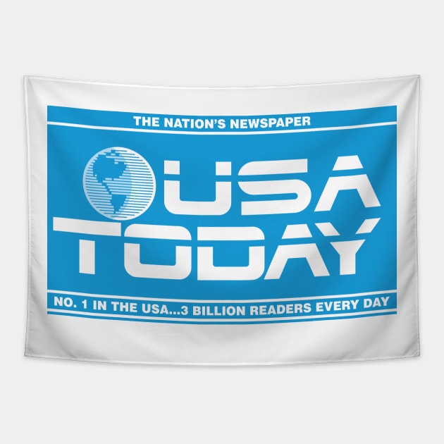 Back to the Future USA Today Logo Tapestry by GraphicGibbon