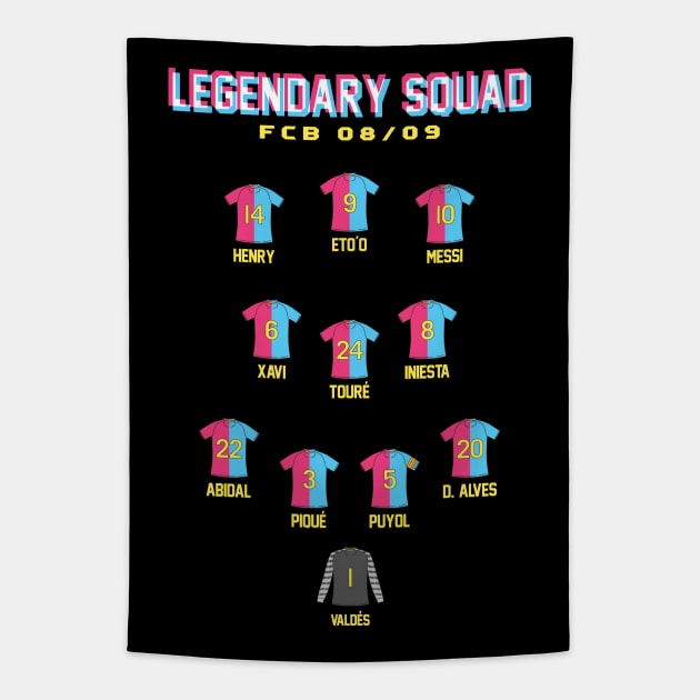 FC Barcelona Legendary 08/09 Squad Tapestry by dhaniboi