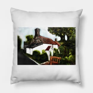 Cottage, white walls. Pillow