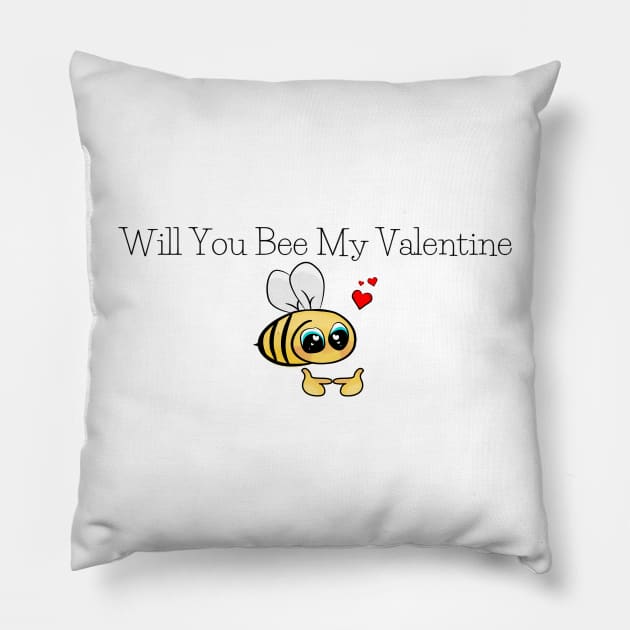 Will you bee my valentine Pillow by Mixserdesign