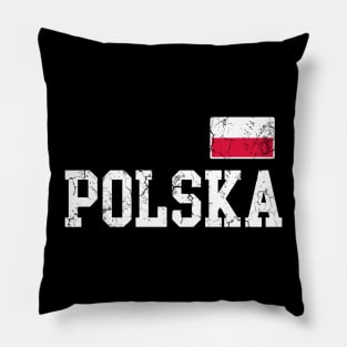 Polska Flag Poland Polish Family Vintage Distressed Graphic Pillow