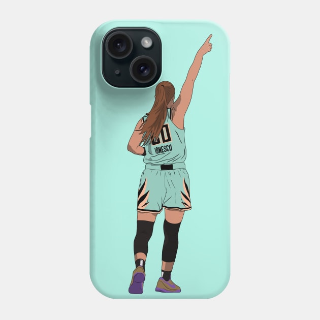 Sabrina Ionescu NY Liberty Basketball Phone Case by Hevding