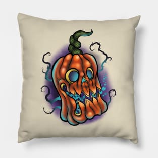 Spooky pumpkin jack o lantern Pillow