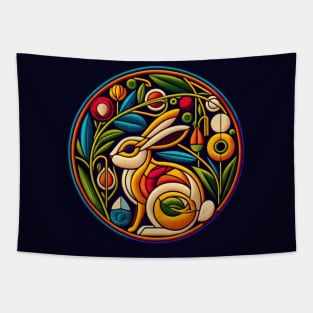 Arts & Crafts Rabbit Embroidered Patch Tapestry
