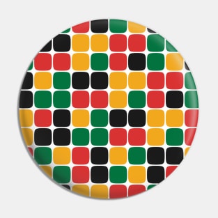 Squircle Pattern (Rasta Colours) Pin