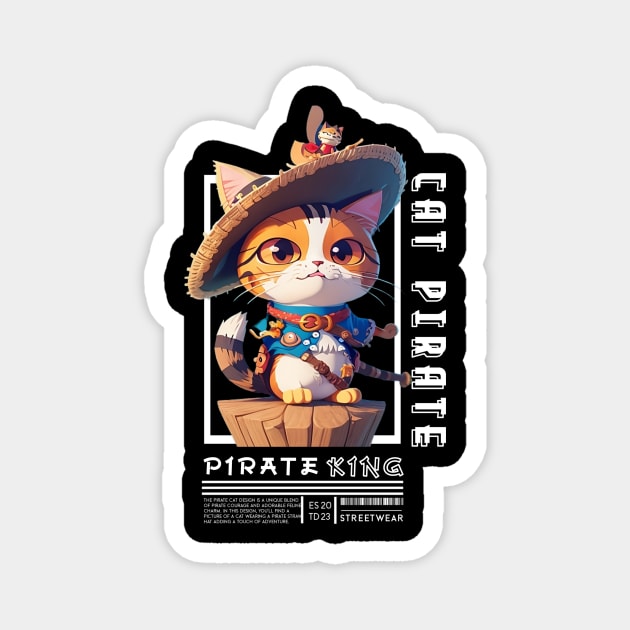 Pirate King Cat Magnet by Oowl Design