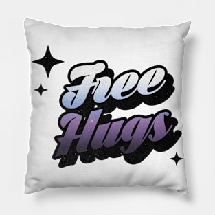 Free Hugs - Retro Classic Typography Style Pillow