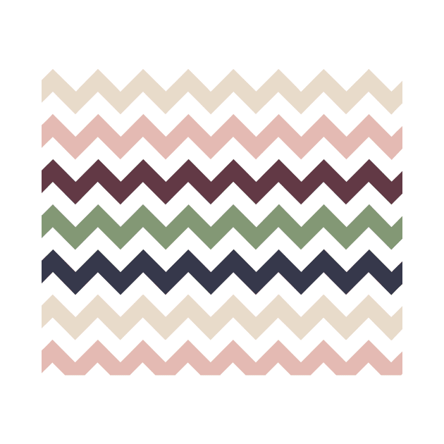 Chevron pattern - muted floral colors by MeowOrNever