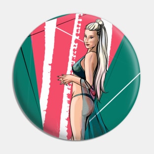 Popart girl Pin