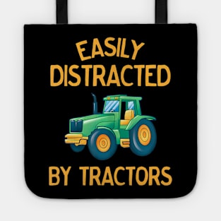 Easily Distracted by Tractors Funny Tote