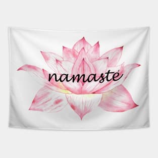 Namaste, pink Lotus Flower Tapestry