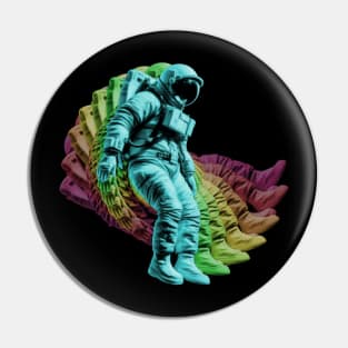 Rainbow Astronaut Psychedelic Swirl Pin