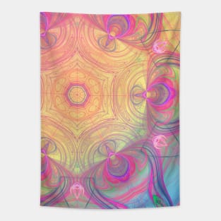 Psychedelic retro kaleidoscope Tapestry