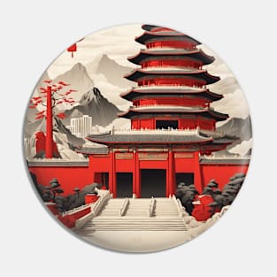 Beijing China Vintage Poster Tourism Pin