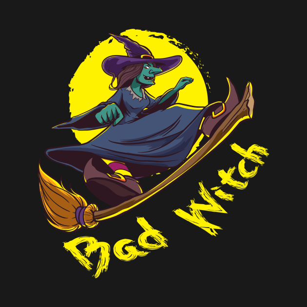 Bad Witch  Design for a Witch riding a broom by alpmedia