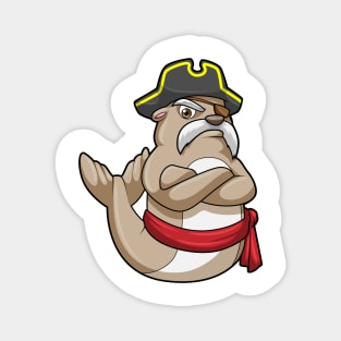 Seal as Pirate with Pirate hat Magnet