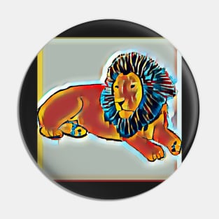 Lion blue Pin