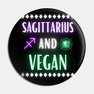 Sagittarius and Vegan Retro Style Neon Pin