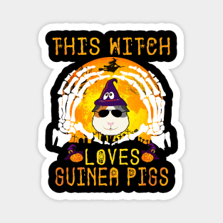 This Witch Loves Guinea Pigs Halloween (136) Magnet