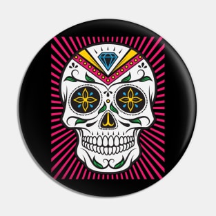 High Rolling Sugar Skull Pin