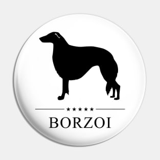 Borzoi Black Silhouette Pin