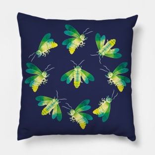 Fireflies Glowing Nights Pillow