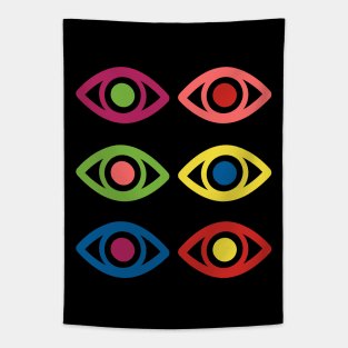 Multicolored Eyes Tapestry