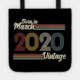 Vintage Born in March 2020 Tote