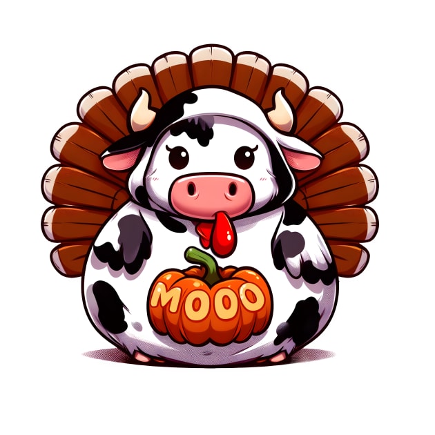 Turkey Moo Funny Thanksgiving by GalaxyGraffiti