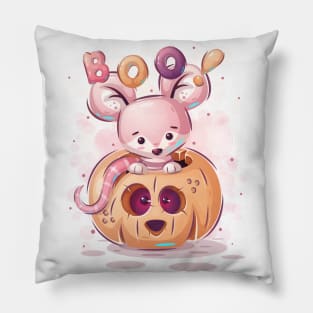 Mouse in pumpkin Pillow