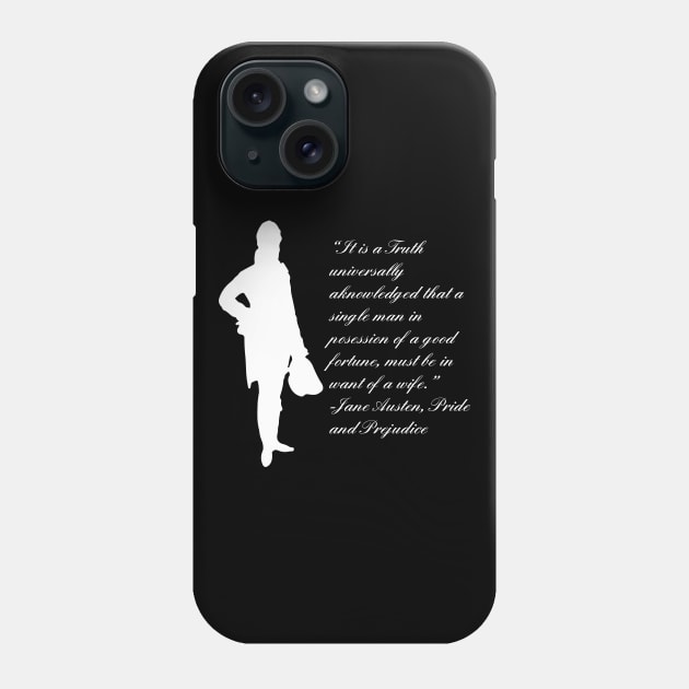 Pride and Prejudice - Opening quote Phone Case by MariOyama