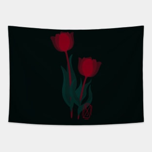 Dark Poppies Tapestry