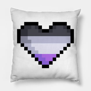 Pixel Asexual Flag Heart Pillow