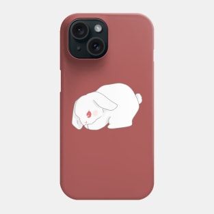 red eye white rabbit grooming himself | Bunniesmee Phone Case