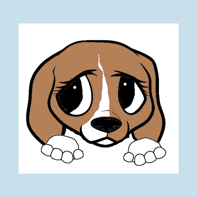 Disover Beagle tan white peeking cartoon - Beagle - T-Shirt