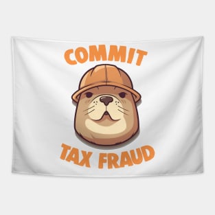 Commit Tax Fraud Beaver Meme Tapestry