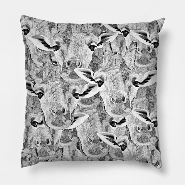 Black and White Giraffes Pillow by artsandherbs