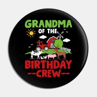 Grandma Farm Animals Tractor Birthday Pin