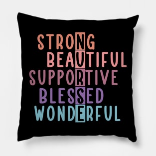 Nurse Strong Beautiful Blessed Wonderful Pillow