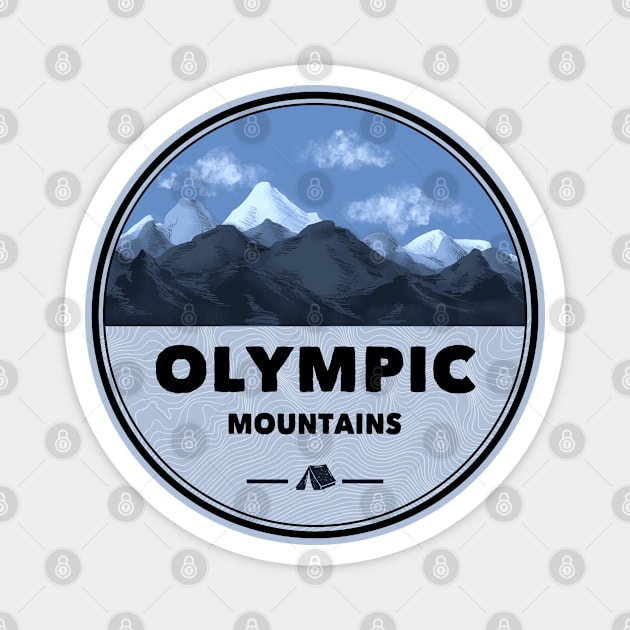 Olympic Mountains Washington Camping Magnet by esskay1000