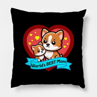 World's Best Mom Cute Corgis Pillow