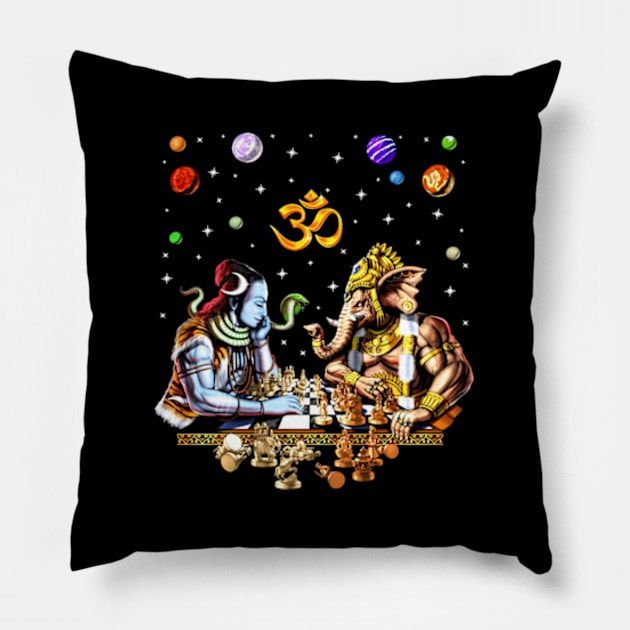 Space Shiva Nataraja Hindu Pillow by SanJKaka