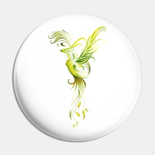 Fantastic Green Phoenix Bird Pin