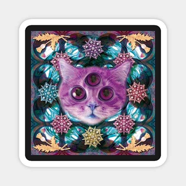 Psychic Cat sees into the dream land Magnet by STORMYMADE