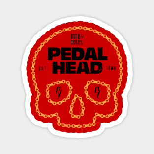 Skull Chain PedalHead Mountain Biking Graphic - Rust Magnet