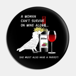 African Grey Parrot Wine Loving Drinking Pin